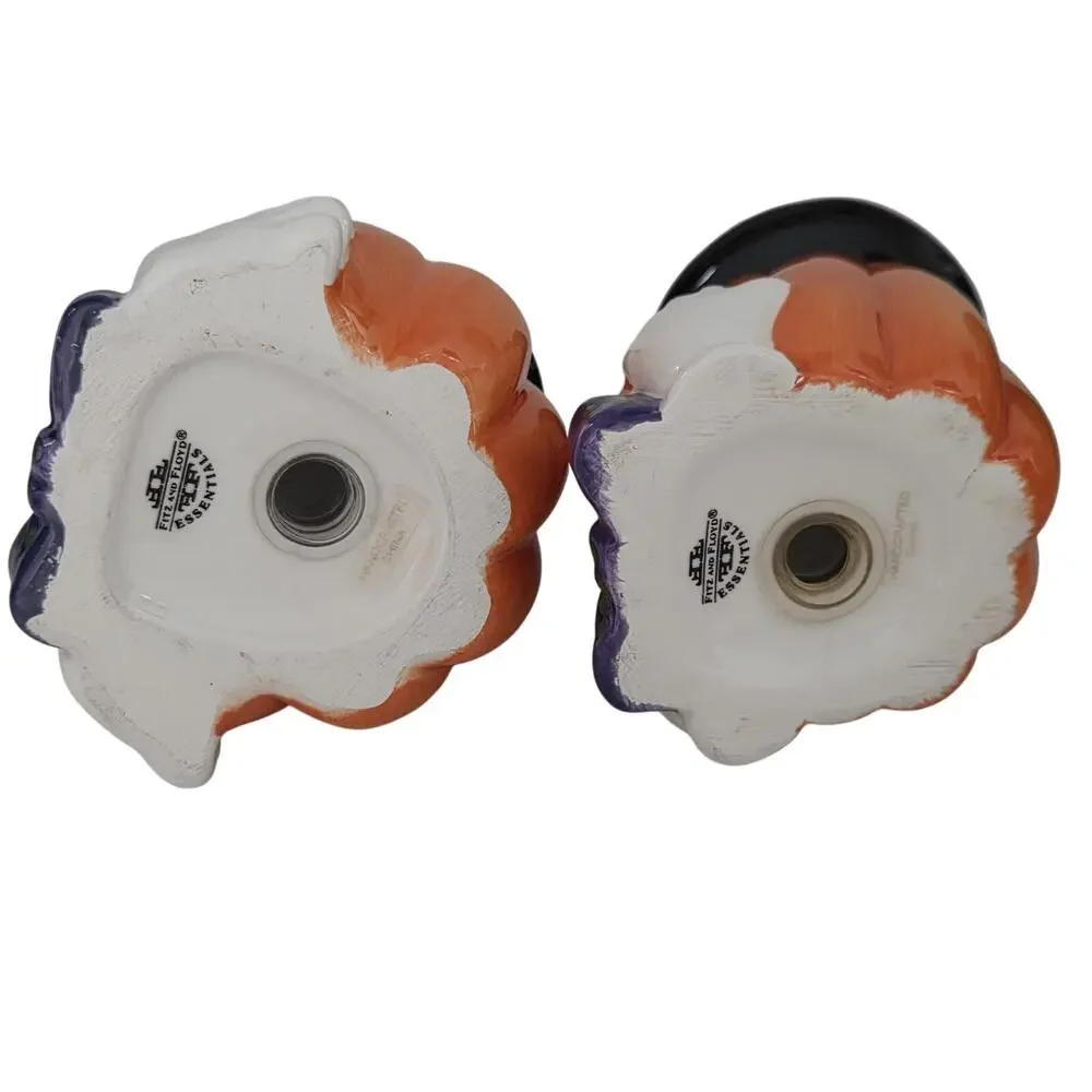 Vintage 2000 Fitz & Floyd Derby Pumpkins Salt & Pepper Shakers with Box